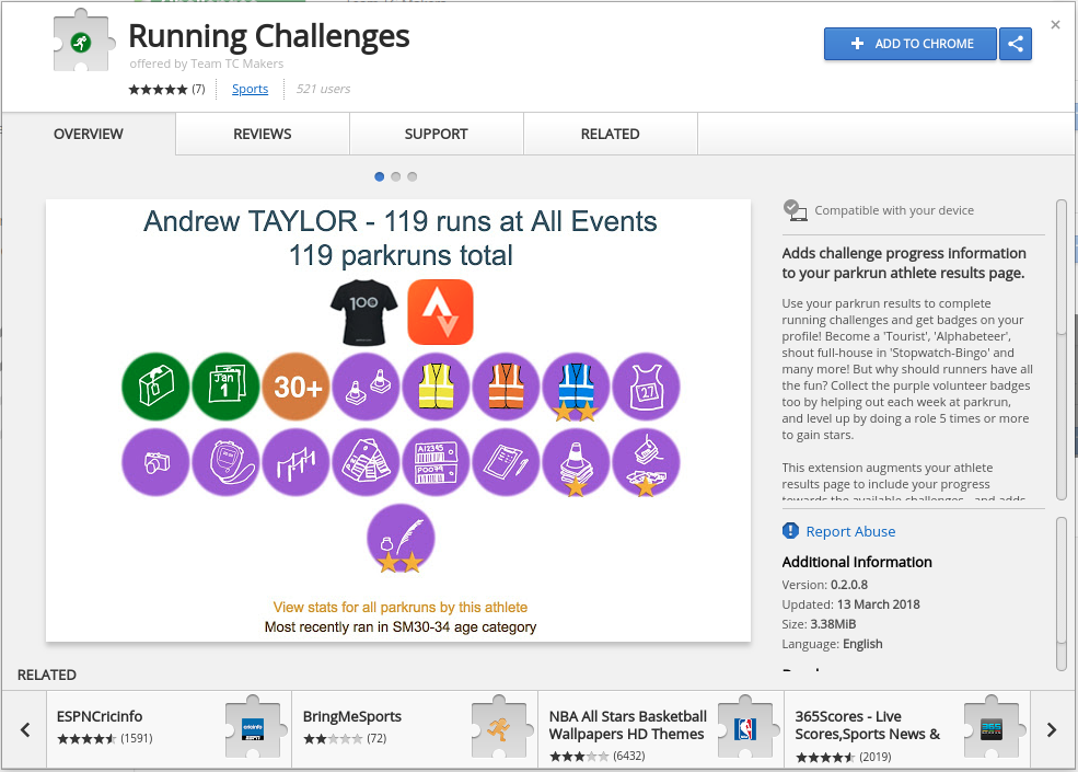 Running Challenges in the Chrome Web Store